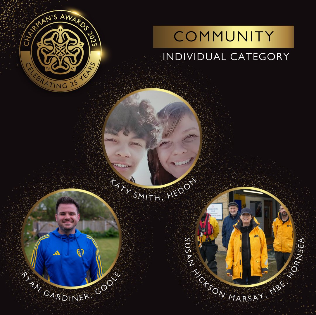 Here are the nominees for the Chairman’s Community Award…

✨Group Category
Humber Wellbeing Hub, Hessle
Rewilding Youth, Flamborough
Unique Friends, Gilberdyke

✨Individual Category
Katy Smith, Hedon
Ryan Gardiner, Goole
Susan Hickson Marsay, MBE, Hornsea

#ERChairmansAwards