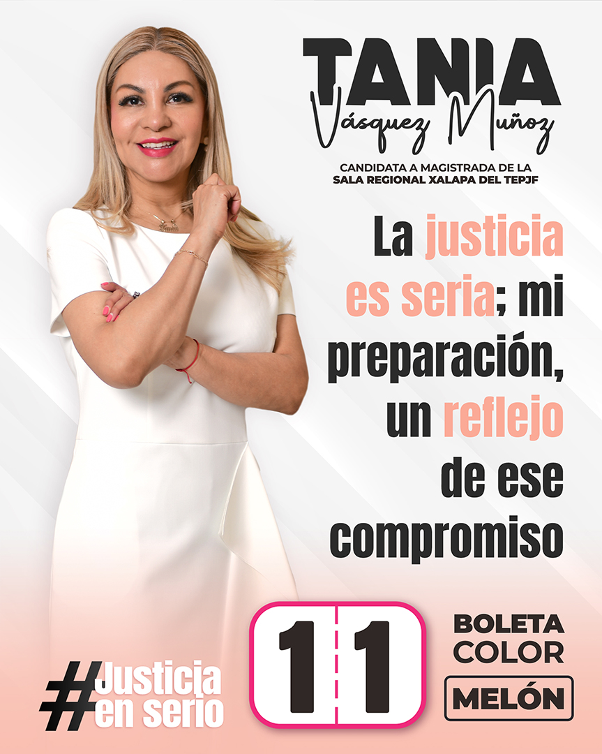 Tanis_Vas's tweet image. La seriedad de la justicia se honra con preparación constante.📚 
Mi camino profesional ha estado guiado por ese principio. ¡VOTA 1️⃣1️⃣ en la boleta color melón el 01 de junio!👩‍⚖️ 

#Vota11 #Magistrada #Vota1DeJunio #Elecciones2025