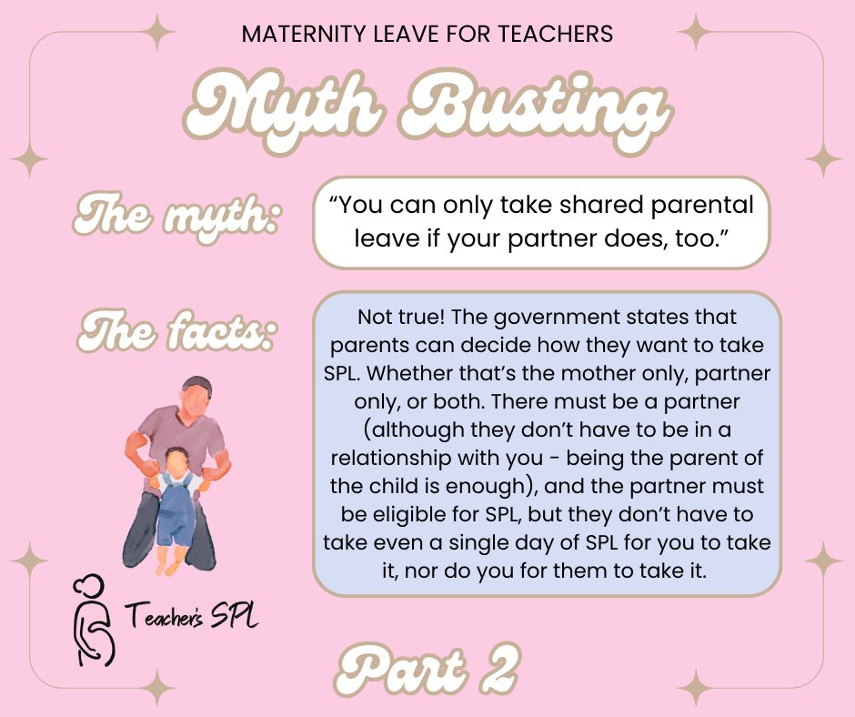 TeachersSPL's tweet image. Our myth busting tips tie in with many of the frequently asked questions we get about Shared Parental Leave. We have a wealth of free info on our site, so if you&apos;re unsure of anything be sure to have a read and feel free to message directly if you need any help! 😊