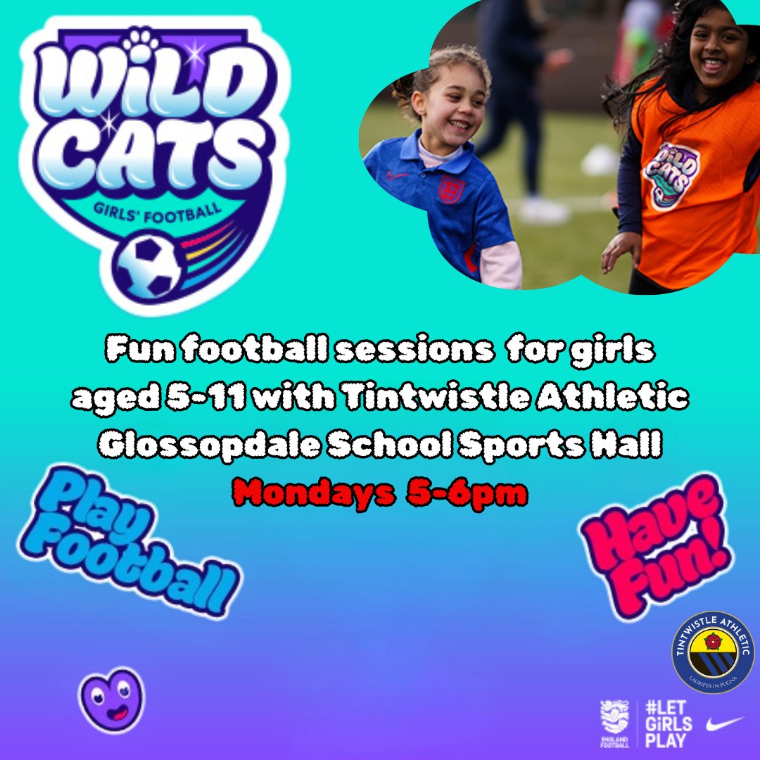Tintwistle Athletic (@tinnyathleticfc) on Twitter photo TONIGHT: We continue our two Girls Football sessions at <a href="/GSThePlace/">GSThePlace</a>!
Squad Girls (age 12-14) takes place from 5-6pm, and Wildcats (age 5-11) from 5-6pm. Booking recommended:
Squad Girls: book.englandfootball.com/Squad/Tintwistโฆ
Wildcats: book.englandfootball.com/Wildcats/Tintwโฆ
#JoinTheJourney #Tintwistle TONIGHT: We continue our two Girls Football sessions at <a href="/GSThePlace/">GSThePlace</a>!
Squad Girls (age 12-14) takes place from 5-6pm, and Wildcats (age 5-11) from 5-6pm. Booking recommended:
Squad Girls: book.englandfootball.com/Squad/Tintwistโฆ
Wildcats: book.englandfootball.com/Wildcats/Tintwโฆ
#JoinTheJourney #Tintwistle