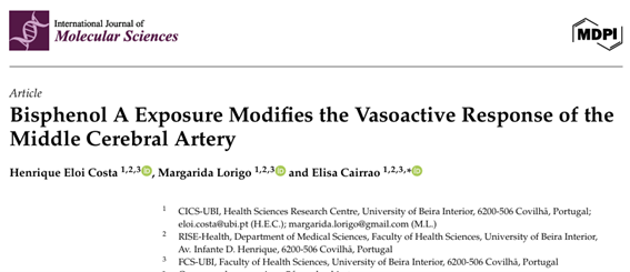 UBI_pt's tweet image. Costa, H.E., Lorigo, M., Cairrao, E, "#BisphenolA Exposure Modifies the Vasoactive Response of the #MiddleCerebralArtery", International Journal of Molecular Sciences
DOI: 10.3390/ijms26083896
#endocrinedisruptingcompound #stroke #vasoconstriction #vasorelaxation
RISE-Health, UBI
