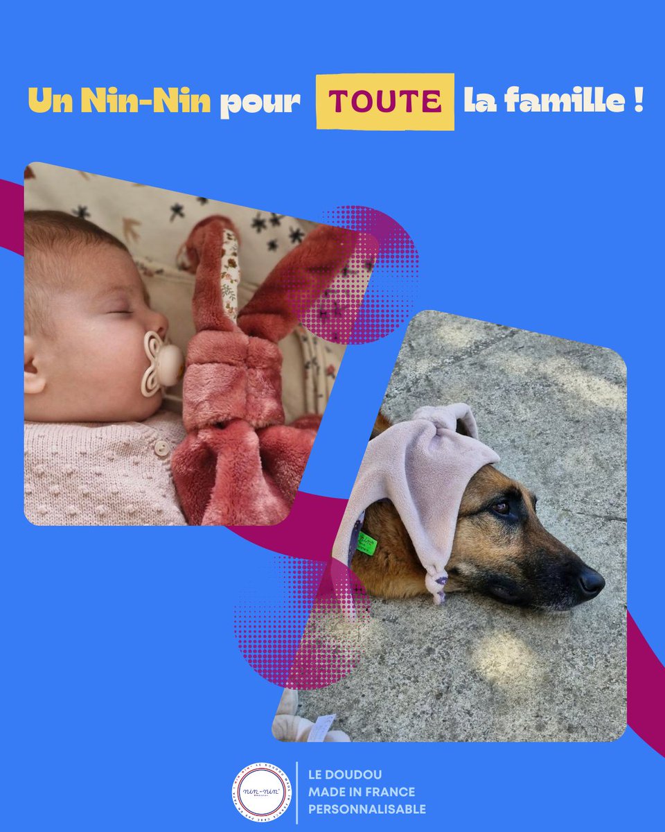 Chez Marine TOUTE la famille a son Nin-Nin…

Et quand on dit toute, on veut dire TOUTE hein.
🐶 Même le toutou, oui oui ! 🐾

On vous avait dit que Nin-Nin, c’est pour tooooooout le monde 😍