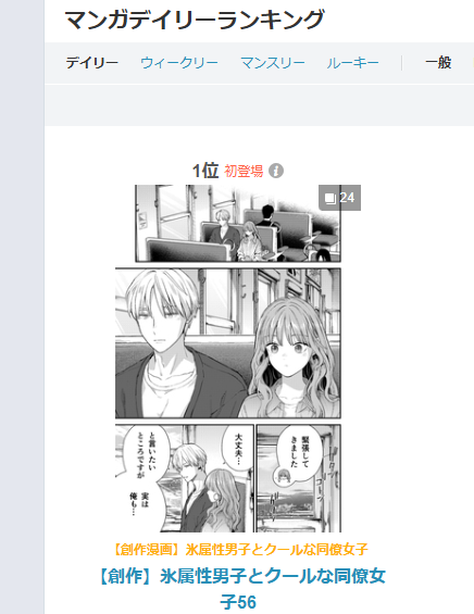 最新話、pixivさんの漫画デイリーランキング1位ありがとうございます!☃️
【創作】氷属性男子とクールな同僚女子56 | 殿ヶ谷*とのがや https://t.co/ntwLEsqfst