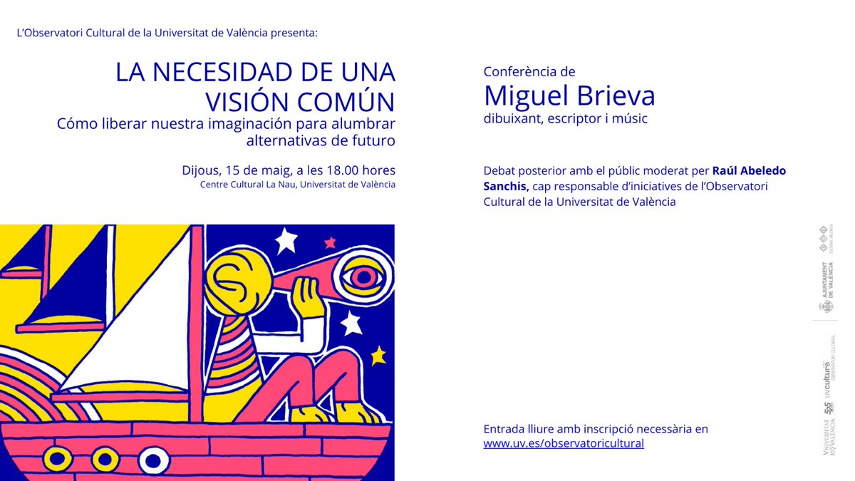 El jueves en el  centro cultural <a href="/LaNauuv/">UVcultura / La Nau</a>, charla de Miguel Brieva!