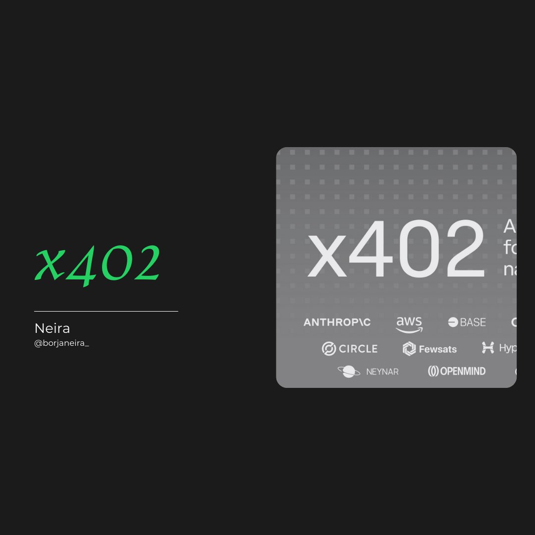 borjaneira_'s tweet image. Una IA ya puede &quot;pensar&quot;, escribir... y ahora PAGAR

x402 convierte el navegador en una wallet.

El protocolo más infravalorado de 2025
🧵