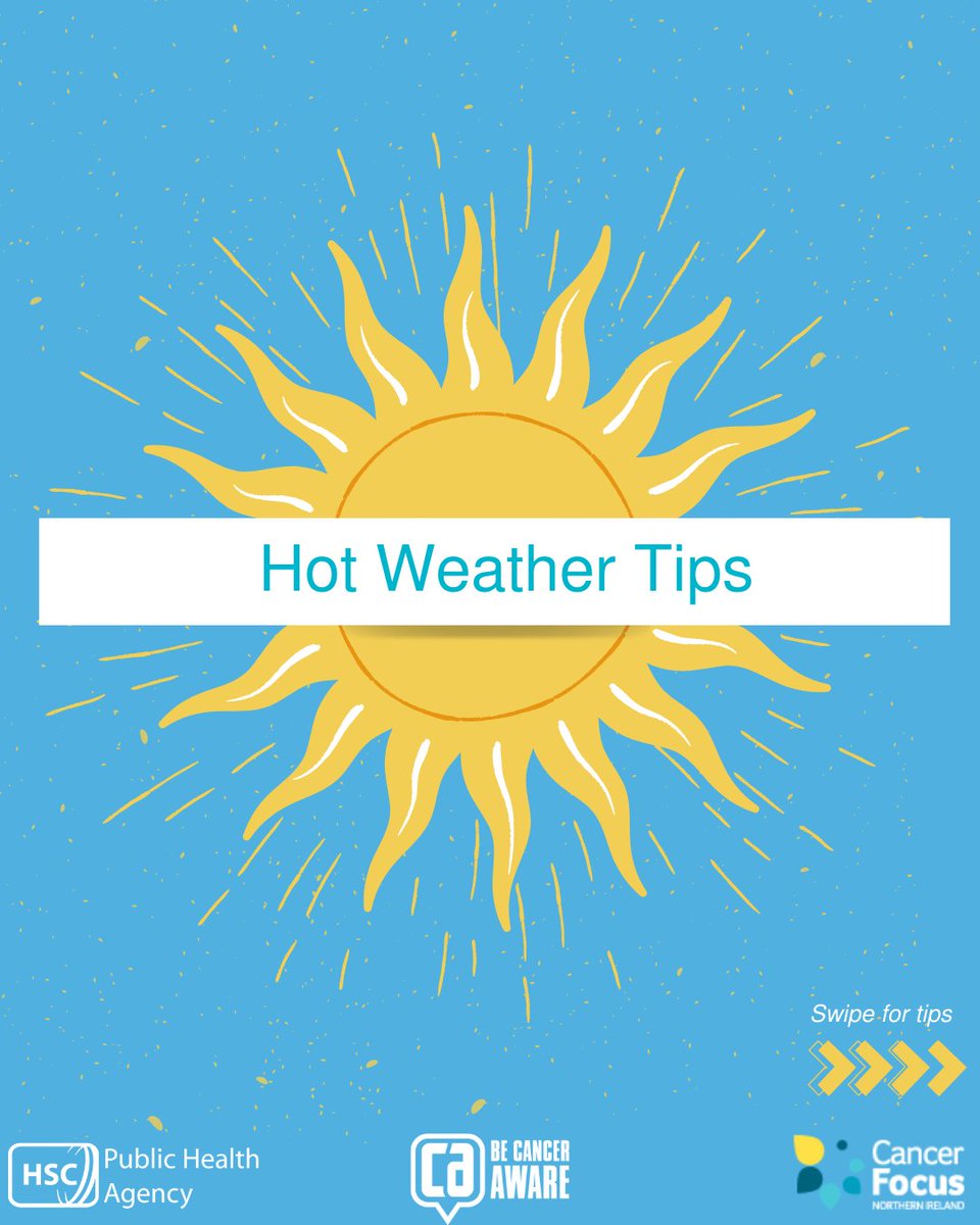 publichealthni's tweet image. It’s #SunAwarenessWeek ☀️

With warmer brighter days ahead don’t forget to take care in the sun and protect your skin from harmful UV rays. Swipe for some of our top tips!

Visit careinthesun.org for more info and advice.

@CancerFocusNI