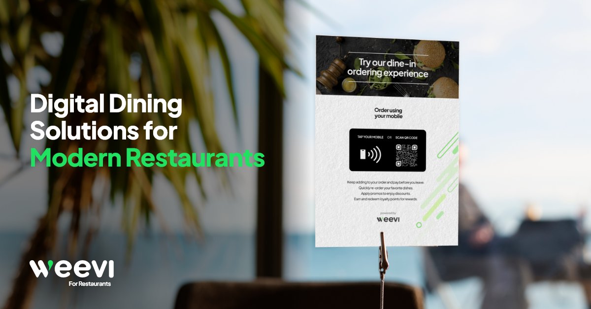 Dine-in isn’t what it used to be. 📲
QR menus. Mobile orders. Contactless checkout.
Smart restaurants are upgrading fast.

Ready to future-proof your restaurant?
👉 Read how:
weevi.com/blog/51/digita…

#weevi #weeviforrestaurants #Digital #DigitalMarketing #Modern