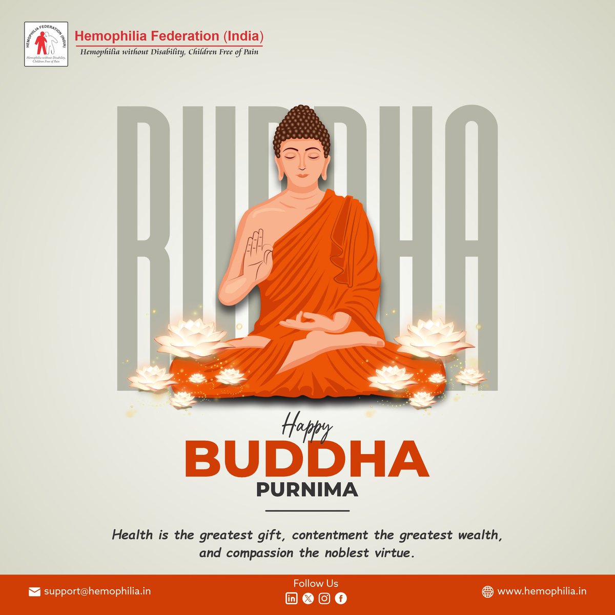 Happy Buddha Purnima...!

On this sacred Buddha Purnima, may the light of wisdom, compassion, and peace guide our path. 🌼

#BuddhaPurnima #PeaceAndCompassion #HFICares #BuddhasTeachings