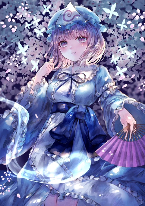 Skebリクエストにて幽々子様をお描きしました #Skeb 