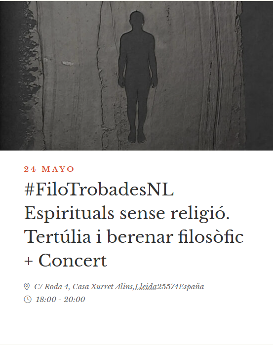 ✨ Converses i música per alimentar l’ànima ✨

Una tarda per reflexionar, cantar i sentir amb <a href="/LaiaAhumada/">Laia de Ahumada</a> al voltant del llibre #EspiritualsSenseReligió de <a href="/FragmentaEd/">Fragmenta Editorial</a> 

📅 24 de maig
🕒 18:00 h
📍 <a href="/Naturallibres/">NaturaLlibres</a> 

 Més informació: naturallibres.com/event/filotrob…
#FiloTrobadesNL