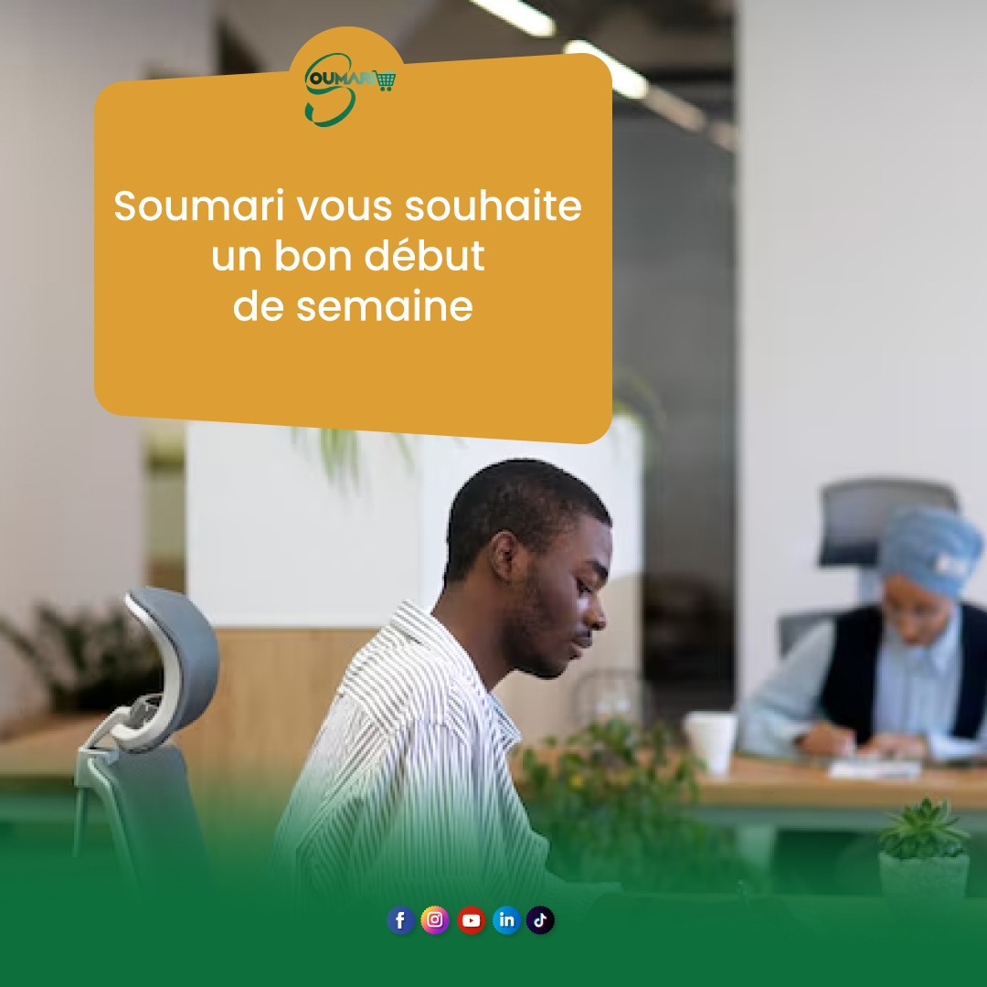 Soumaricom's tweet photo. Nouvelle semaine, nouvelles opportunités, nouveaux espoirs ...
Nous vous souhaitons une excellente semaine ✨ https://t.co/oLs447AerG