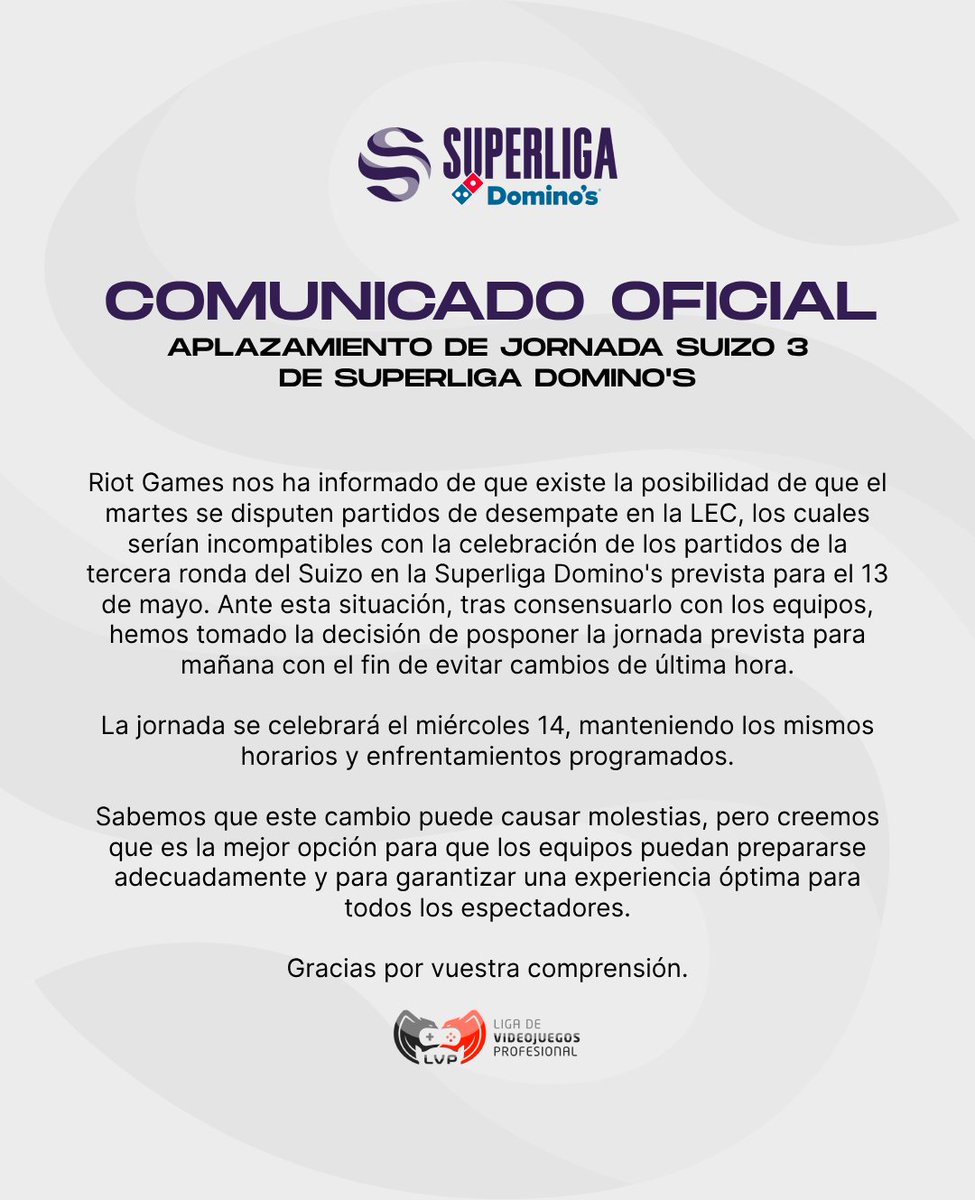 🚨 Información importante 🚨

#SuperligaDominos