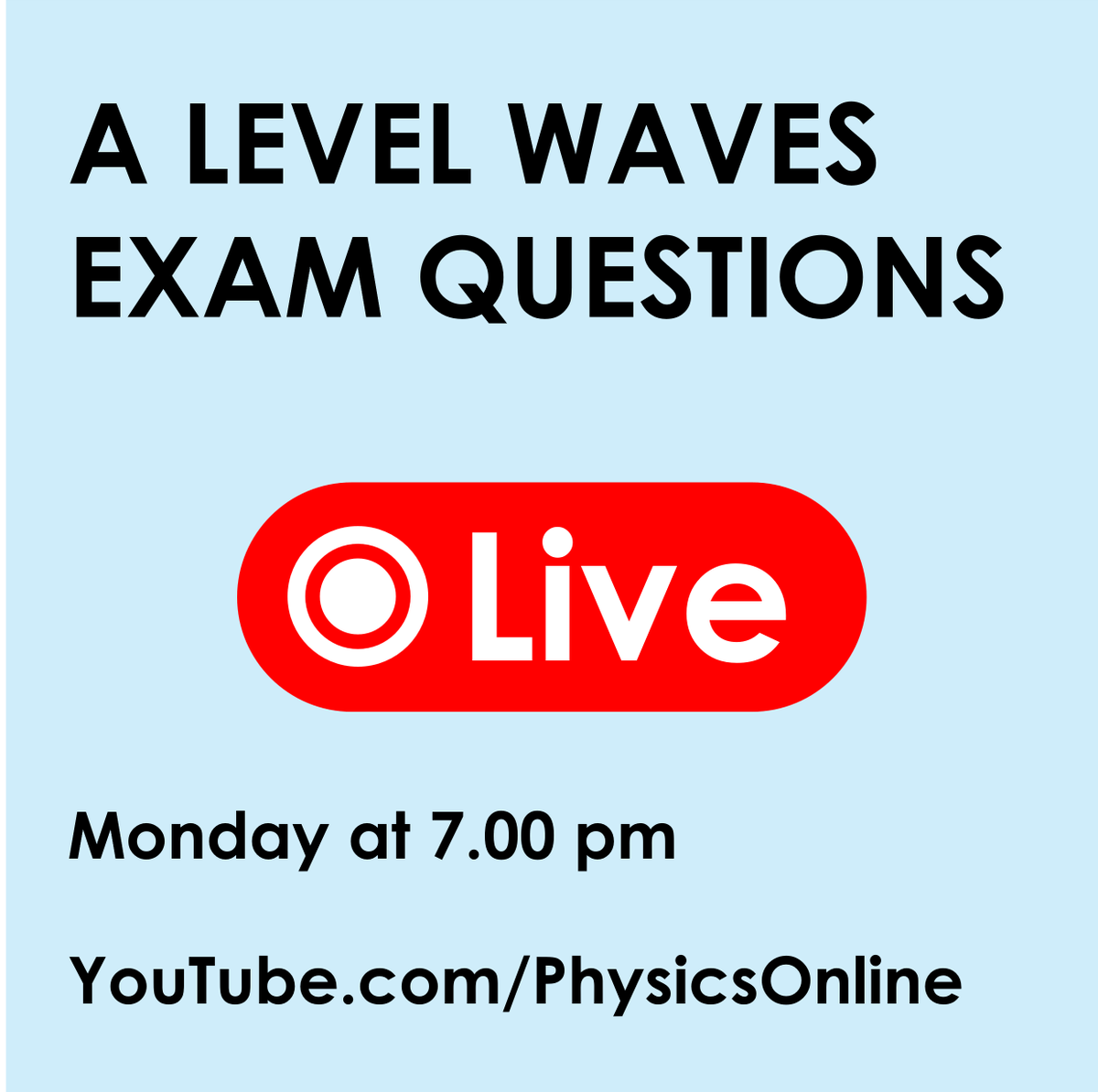 I'll be going live later today on YouTube: youtube.com/physicsonline