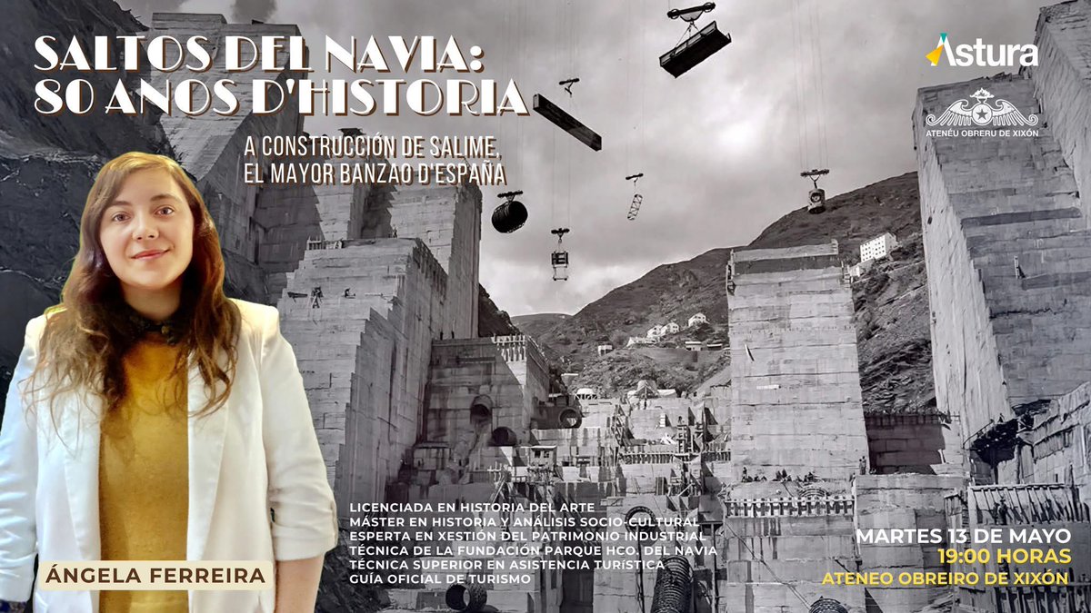 alnortedeleden's tweet photo. Mañana martes a las 19:00h. en Gijón, tenemos una oportunidad irrepetible para escuchar a Ángela hablar del 80 aniversario de la construcción del Salto de Salime. 💙 ¡ Todo un lujo ! https://t.co/lvfvbPMdxx