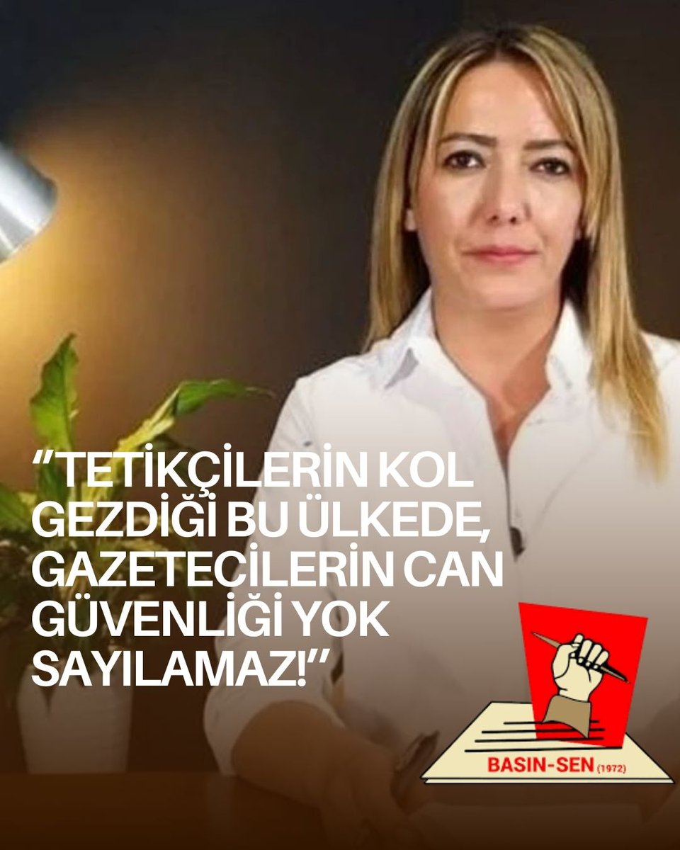 TETİKÇİLERİN KOL GEZDİĞİ BU ÜLKEDE, GAZETECİLERİN CAN GÜVENLİĞİ YOK SAYILAMAZ!
Basın-Sen olarak üyemiz ve meslektaşımız Ayşemden Akın’a yönelik ölüm tehditlerini uzun süredir kamuoyunun gündemine taşıyor, yetkilileri açıkça uyarıyoruz. <a href="/Aysemden/">Ayşemden Akın</a> 
facebook.com/photo/?fbid=74…