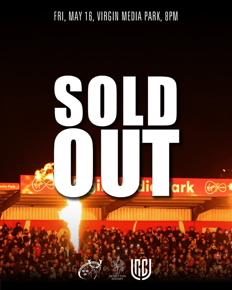 Packed house 🏡

Friday's fixture against Benetton is ✨sold out ✨

Looking forward to having all 8,800 of you there on Friday 👊

#SUAF 🔴 | #MUNvBEN