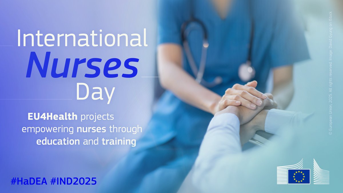 Nurses play a crucial role in ensuring patients’ recovery and wellbeing.

On International Nurses Day, discover the #EU4Health projects managed by HaDEA that contribute to empowering nurses through education and training: hadea.ec.europa.eu/news/internati…

#IND2025