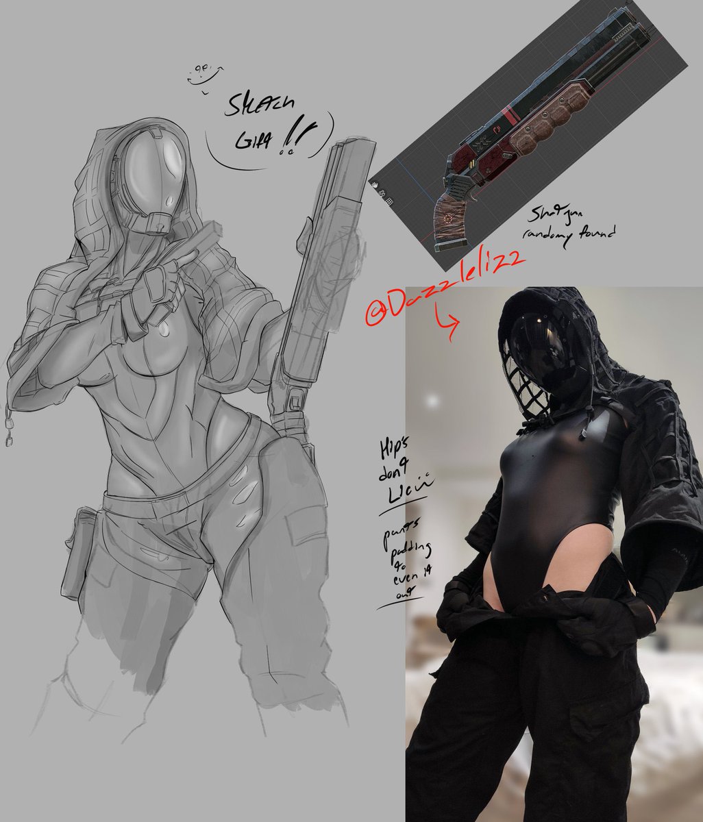 Little resketch design practice around Dazz is s costume