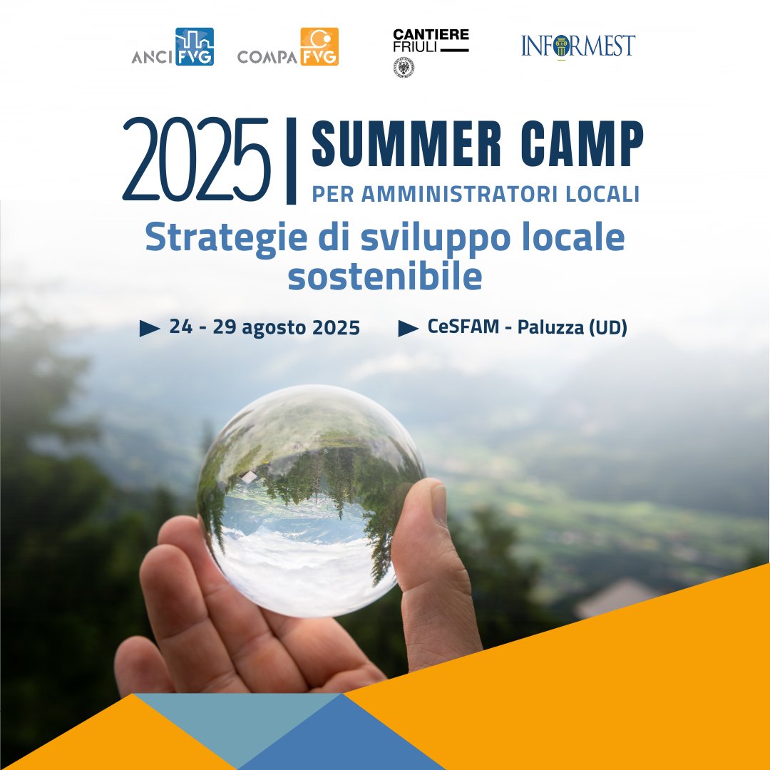 Torna per la IX edizione il Summer Camp: la settimana di formazione residenziale per Amministratori e Amministratrici locali FVG dedicata alle strategie di sviluppo locale sostenibile. 

Invio candidature entro il 15.06.2025!

Programma e iscrizioni 👉compa.fvg.it/summer-camp-20…