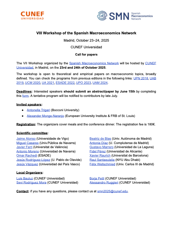 The Call for Papers for the 2025 SMN Workshop is out: