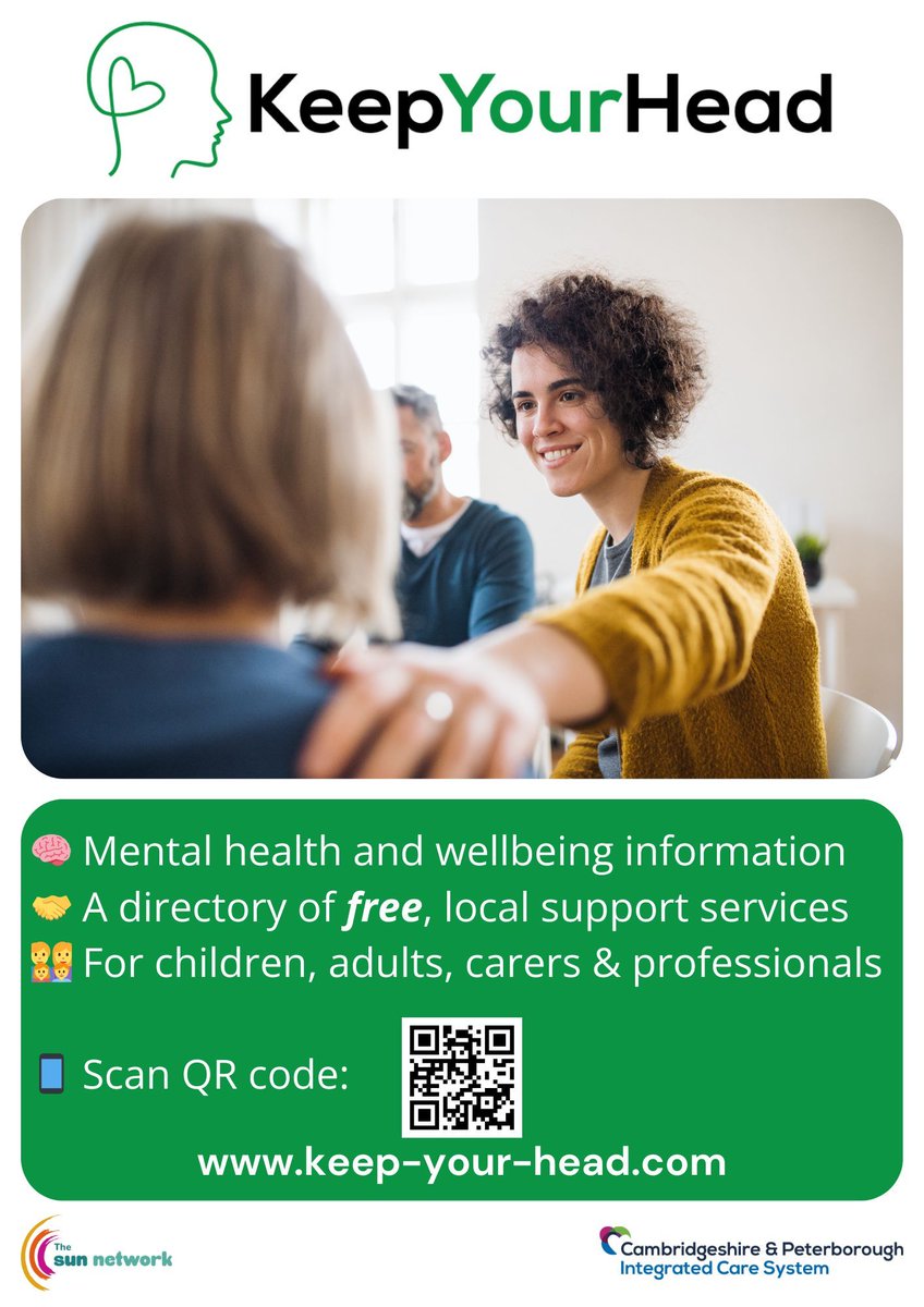 Keep Your Head (@keepyourheadmh) on Twitter photo π§ Itβs Mental Health Awareness Week!
Looking after your mental health starts with understanding & then finding the right support
π Visit KYH for trusted info and a directory of free, local support services across Cambs & Peterborough
π buff.ly/jylAc31
<a href="/mentalhealth/">Mental Health Foundation</a> π§ Itβs Mental Health Awareness Week!
Looking after your mental health starts with understanding & then finding the right support
π Visit KYH for trusted info and a directory of free, local support services across Cambs & Peterborough
π buff.ly/jylAc31
<a href="/mentalhealth/">Mental Health Foundation</a>