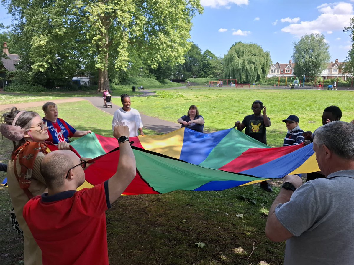Hello everyone! 👋🙂 We had a fantastic outdoor Saturday Hub session last weekend. 👍 Everybody enjoyed the warm and sunny  weather 🌞☀️🌻 whilst playing variety of parachute games in a local park. 👌 All participants had a great time, lots of fun and laughter.😀👏