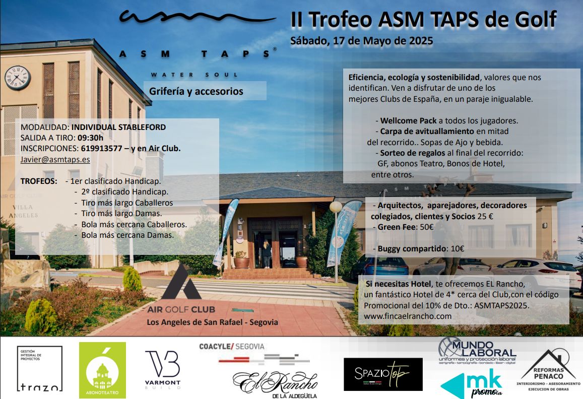 📰 II Trofeo ASM TASP de Golf 
🖱 buff.ly/S4PtZCd
#conectAT