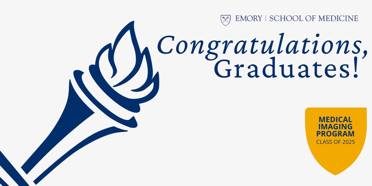 Congratulations to today's graduates of the Emory School of Medicine's Medical Imaging Program! ➡️ bit.ly/3XRqs2L

#Emory2025 #EmoryMedicine2025 #Congrats #EmoryProud 🎓 💙 💛