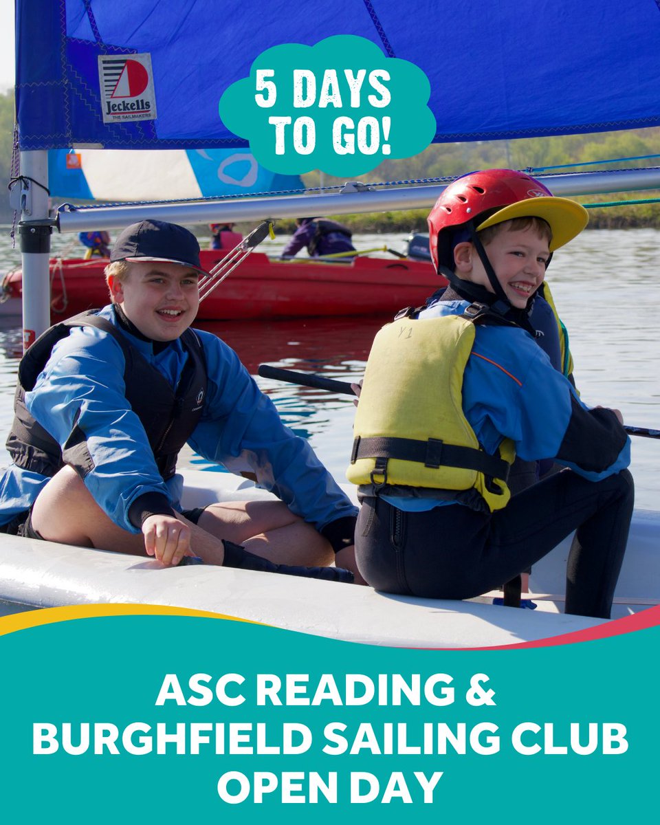 5 days to go Reading 🎉

Get involved at our open day with Burghfield Sailing Club this Saturday and explore a range of watersports you can partake in this season 🌊

#sailonbart #getonthewater #reading #watersports
