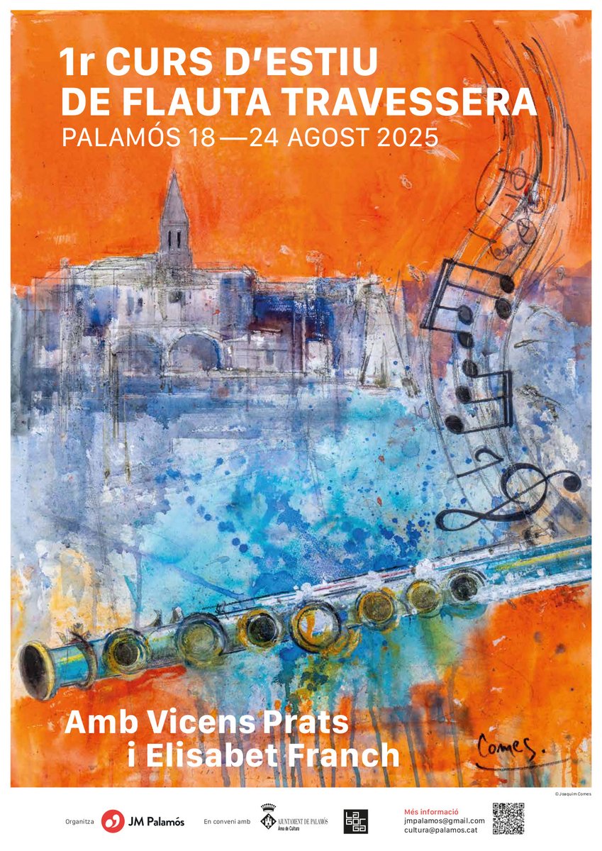 Ajuntament de Palamós (@ajpalamos) on Twitter photo Aquest estiu, 1r Curs d'estiu de flauta travessera a #Palamós, amb Vicens Prats i Elisabet Franch 🎼
Inscripcions i informació: associacions.joventutsmusicals.cat/palamos/ca/1er…
Organitza: <a href="/JMPalamos2/">Joventuts Musicals de Palamos</a> Aquest estiu, 1r Curs d'estiu de flauta travessera a #Palamós, amb Vicens Prats i Elisabet Franch 🎼
Inscripcions i informació: associacions.joventutsmusicals.cat/palamos/ca/1er…
Organitza: <a href="/JMPalamos2/">Joventuts Musicals de Palamos</a>