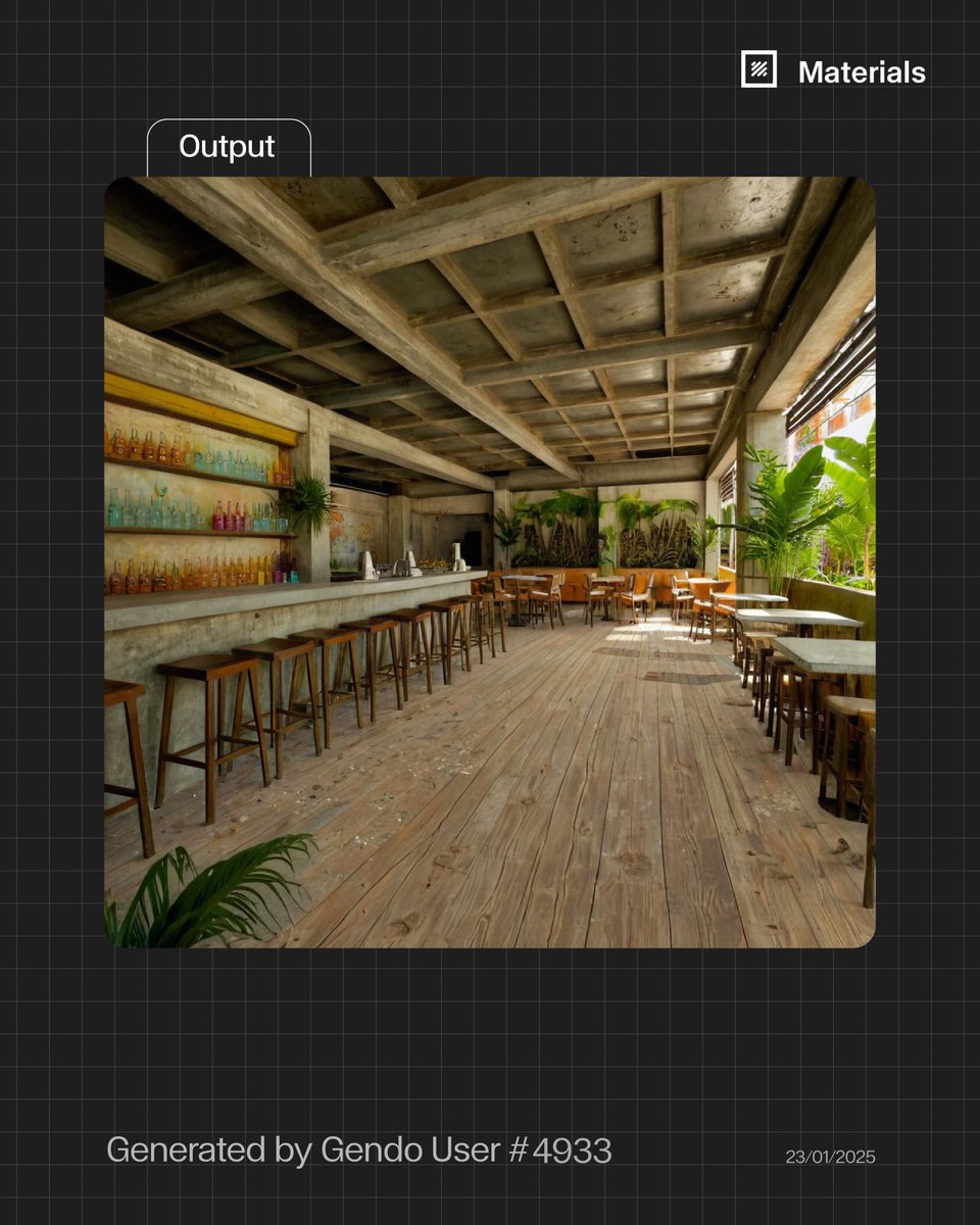 Materiality shapes experience. From concrete to wood, from static to dynamic—iterate with precision and find the right material expression.

Try it out -> bit.ly/41KPzoP

#GendoAI #AIforDesign #MaterialExploration #ArchitecturalVisualisation #DesignInnovation #AIWorkflow