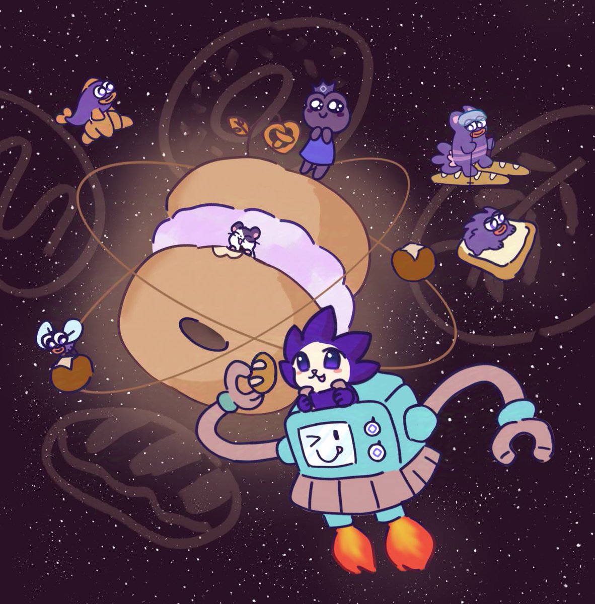 faber4904's tweet photo. Far far away and deep in the universe, there exists a Planet Bagel, where a group of cute purple extraterrestrials inhabit happily — each living in their own @monad_xyz , perfectly isolated yet seamlessly composable with others.

@keoneHD @billmondays @sailorninis @thisisfin_ https://t.co/VhbIRpd2Yz