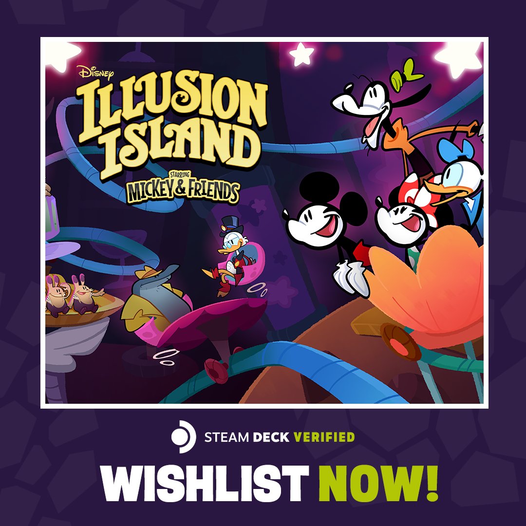 dlalastudios's tweet image. 🌟 VERIFIED! 🌟
'Disney Illusion Island Starring Mickey & Friends' is now Steam Deck verified! ✅
Make sure you Wishlist now! 🙌
store.steampowered.com/app/2054660/Di…