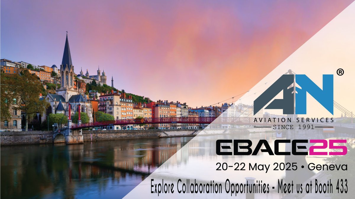 AN Aviation Services Co. (@anaviationco) on Twitter photo We are excited to announce that we will be exhibiting at EBACE 2025, in Geneva from May 20–22. We invite you to visit our booth No. 433
Contact our sales team to make an appointment with us via sales@an.aero or via WhatsApp on +201030006797
#anaviationco #EBACE2025 #EBACE25 We are excited to announce that we will be exhibiting at EBACE 2025, in Geneva from May 20–22. We invite you to visit our booth No. 433
Contact our sales team to make an appointment with us via sales@an.aero or via WhatsApp on +201030006797
#anaviationco #EBACE2025 #EBACE25