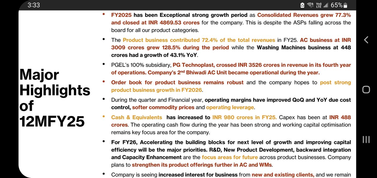 VardhanGR's tweet photo. #PGEL
#PGElectroplast
FY 2025 results &amp;
FY 2026 guidance https://t.co/axESFIN1V2