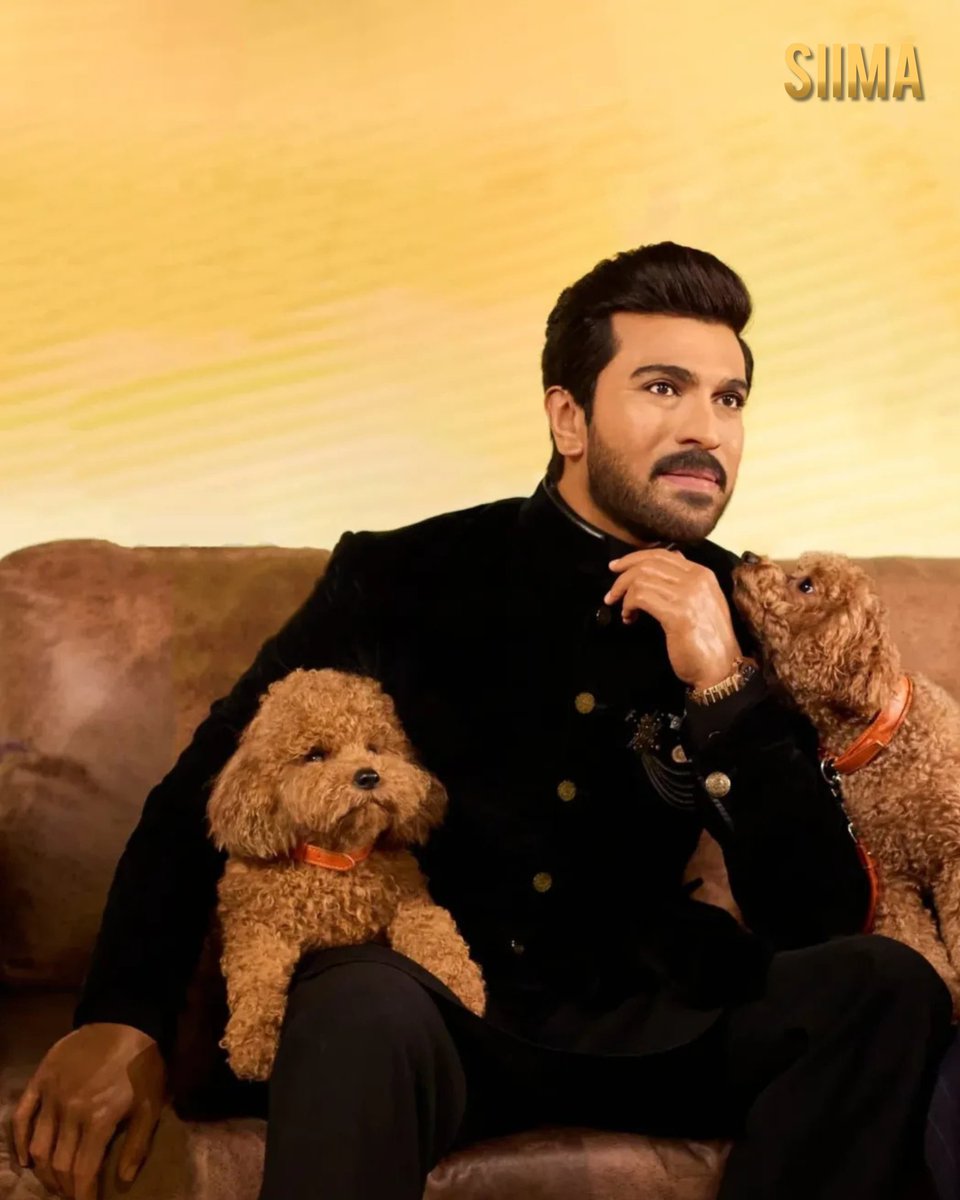 siima's tweet image. A moment etched in history! 🌟 @AlwaysRamCharan and his adorable pet Rhyme are now forever part of Madame Tussauds — a rare honour shared only with royalty. 🐾✨ 

#RamCharan #Rhyme #MadameTussauds #HistoryMade #siima