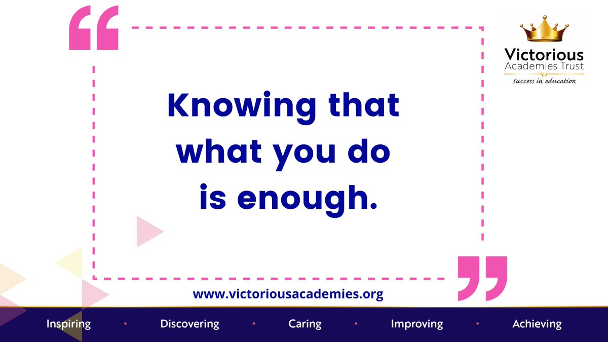 Victorious Trust Words for Wellbeing (@vtrustwellbeing) on Twitter photo Todayās reminder: you are enough & what you do is enough. Letās take a moment to appreciate our efforts, just as they are. #MentalHealthAwarenessWeek #TogetherForGoodMentalHealth #inspiring #discovering #caring #improving #achieving #weareVictorious <a href="/TrustVictorious/">Victorious Academies Trust</a> <a href="/mentalhealth/">Mental Health Foundation</a> Todayās reminder: you are enough & what you do is enough. Letās take a moment to appreciate our efforts, just as they are. #MentalHealthAwarenessWeek #TogetherForGoodMentalHealth #inspiring #discovering #caring #improving #achieving #weareVictorious <a href="/TrustVictorious/">Victorious Academies Trust</a> <a href="/mentalhealth/">Mental Health Foundation</a>