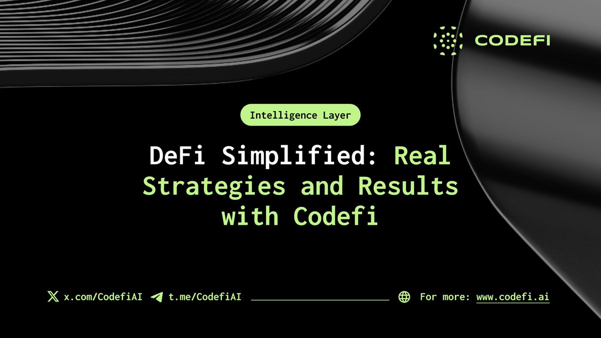 CodefiAI's tweet image. DeFi is packed with tools that can outshine CEXs while giving users real ownership and trading power. 

But let’s be honest: it’s complex, clunky, and tough to use.

That’s where Codefi steps in. We’re simplifying DeFi for everyone! 

🧵Here’s what that looks like: