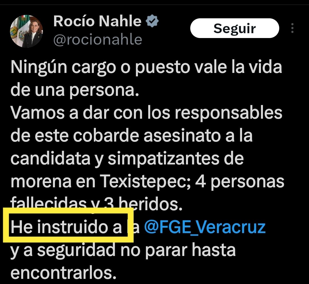 Frank_Ramirez's tweet photo. Recordar que la @FGE_Veracruz es un órgano autónomo (Art 67 Const de Ver) No recibe órdenes del Ejecutivo.
Al instruirle actúar @rocionahle muestra un desconocimiento de la ley y del principio de division de poderes
Procurar justicia exige respetar la ley. https://t.co/v0e9eXh2lW
