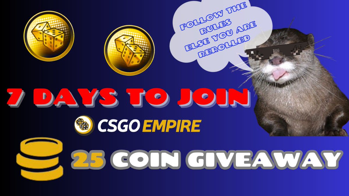 M4ikki (@tukebob) on Twitter photo Lets do 25 Coin Giveaway for my first <a href="/CSGOEmpire/">CSGOEmpire</a> Case battle video🎉
To enter :
❤️Like and retweet this post🔁
🫂 Tag 2 friends
💬 Comment new youtube video and subscribe (show proof in comments)
youtube.com/watch?v=Jt9zcY…
Ends in 7 days Lets do 25 Coin Giveaway for my first <a href="/CSGOEmpire/">CSGOEmpire</a> Case battle video🎉
To enter :
❤️Like and retweet this post🔁
🫂 Tag 2 friends
💬 Comment new youtube video and subscribe (show proof in comments)
youtube.com/watch?v=Jt9zcY…
Ends in 7 days