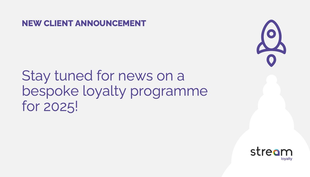StreamLoyalty's tweet image. 🎉 Exciting news at Stream! We&apos;re thrilled to be partnering with a fantastic new client to launch a bespoke loyalty programme in 2025! 🚀
We can&apos;t wait to share more details soon – stay tuned! 👀
#LoyaltyProgrammes #StreamLoyalty #CustomerEngagement #LoyaltyMarketing #B2BLoyalty