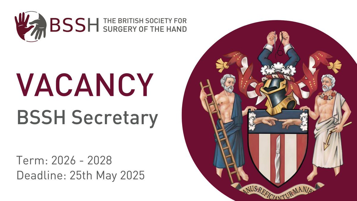📣  BSSH VACANCY

BSSH Secretary 2026 - 2028
Deadline to apply: 25th May 2025

More information and apply here: buff.ly/WHbRVr7