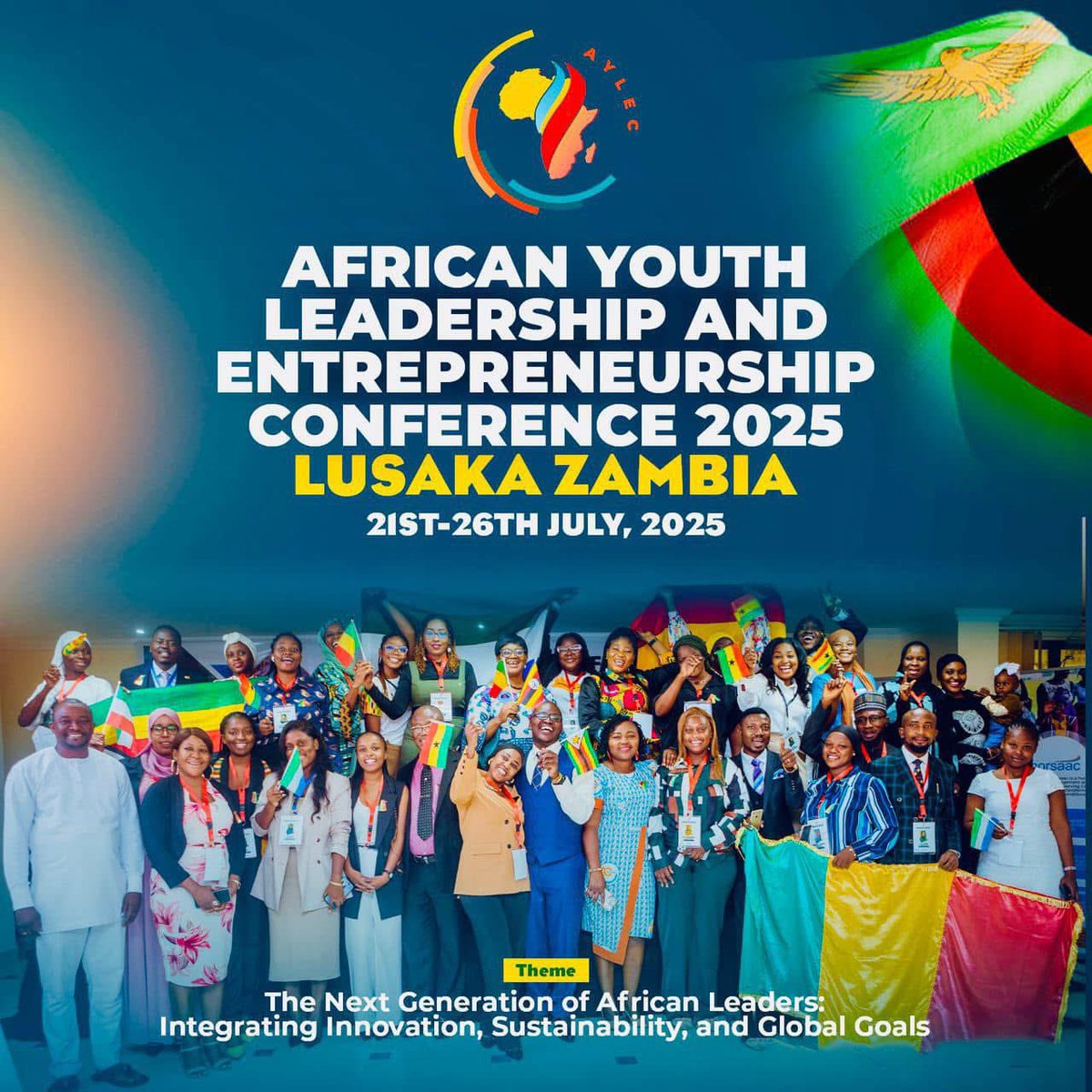 InspirationCar1's tweet photo. Youth Organizing for Change in Africa is more than a slogan—it’s a movement.
Young Africans are rising to lead, organize &amp; drive bold change across the continent!

Join us at #AYLEC25 in Lusaka, Zambia
Date: July 22–26, 2025
Register now: https://t.co/uzfuYngJet

#AYLEC25 https://t.co/tXUDTZfIrx