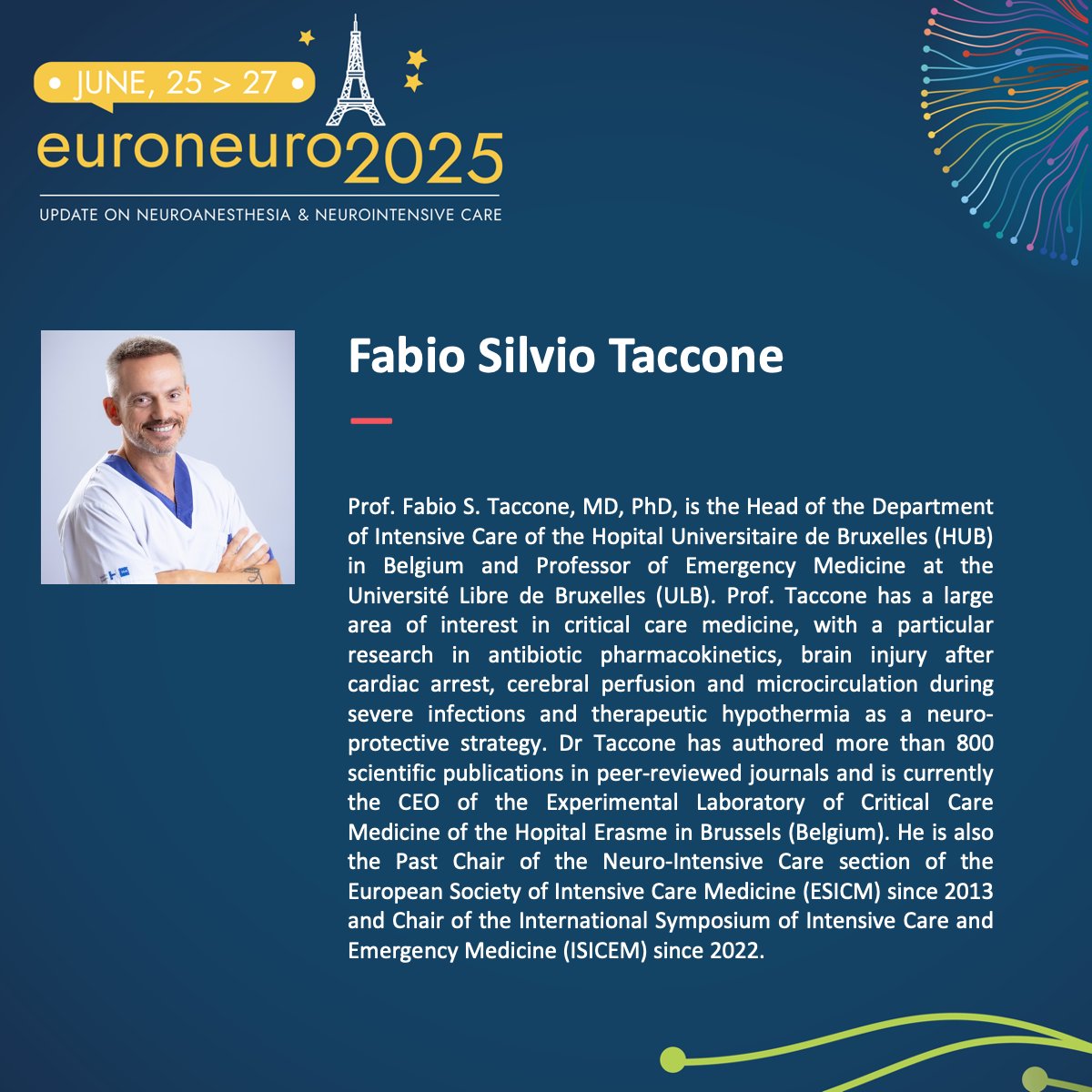 Euroneuro (@euroneuro2025) on Twitter photo ๐ฃWe are pleased to inform you that Prof. <a href="/fabio_taccone/">Fabio Taccone</a> will speak at the 14th EURONEURO conference!
๐Program: euroneuro2025.com/program/
โ๏ธRegistration: euroneuro2025.com/registration/
#Euroneuro2025 #neuro #intensivecare #criticalcare #ICU #Neuroscience ๐ฃWe are pleased to inform you that Prof. <a href="/fabio_taccone/">Fabio Taccone</a> will speak at the 14th EURONEURO conference!
๐Program: euroneuro2025.com/program/
โ๏ธRegistration: euroneuro2025.com/registration/
#Euroneuro2025 #neuro #intensivecare #criticalcare #ICU #Neuroscience