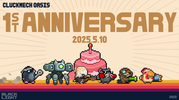 Happy Cluckmech Oasis 1st Anniversary
Over the past year, your countless suggestions have been a constant source of motivation. Thank you all for being part of this journey!

Check it out 👇 
store.steampowered.com/app/2453360/_/
-35% New Historically Low available til May 23rd. Let's go!