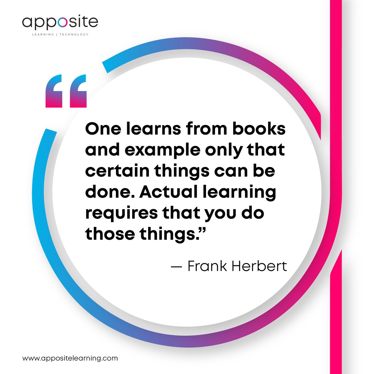 AppositeSol's tweet image. Let’s embrace learning by doing—because that’s where the real transformation happens. 💡

#LifelongLearning #GrowthMindset #Appositelearningsolutions #Apposite