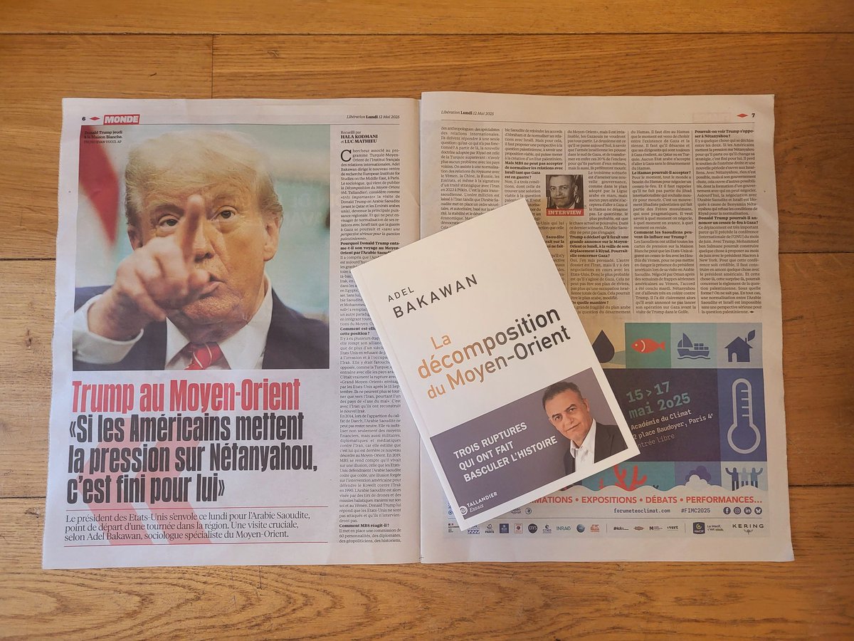 Mona Logerot (@monalogerot) on Twitter photo 🗞 À lire dans <a href="/libe/">Libération</a>, une interview du sociologue <a href="/AdelBakawan/">BAKAWAN Adel</a> sur les enjeux de la visite de D. Trump en Arabie Saoudite. Son livre "La décomposition du Moyen-Orient" <a href="/Ed_Tallandier/">Éditions Tallandier</a> est un décryptage clair et exhautif des rapports de force qui régissent le M-O depuis 25 ans 🗞 À lire dans <a href="/libe/">Libération</a>, une interview du sociologue <a href="/AdelBakawan/">BAKAWAN Adel</a> sur les enjeux de la visite de D. Trump en Arabie Saoudite. Son livre "La décomposition du Moyen-Orient" <a href="/Ed_Tallandier/">Éditions Tallandier</a> est un décryptage clair et exhautif des rapports de force qui régissent le M-O depuis 25 ans