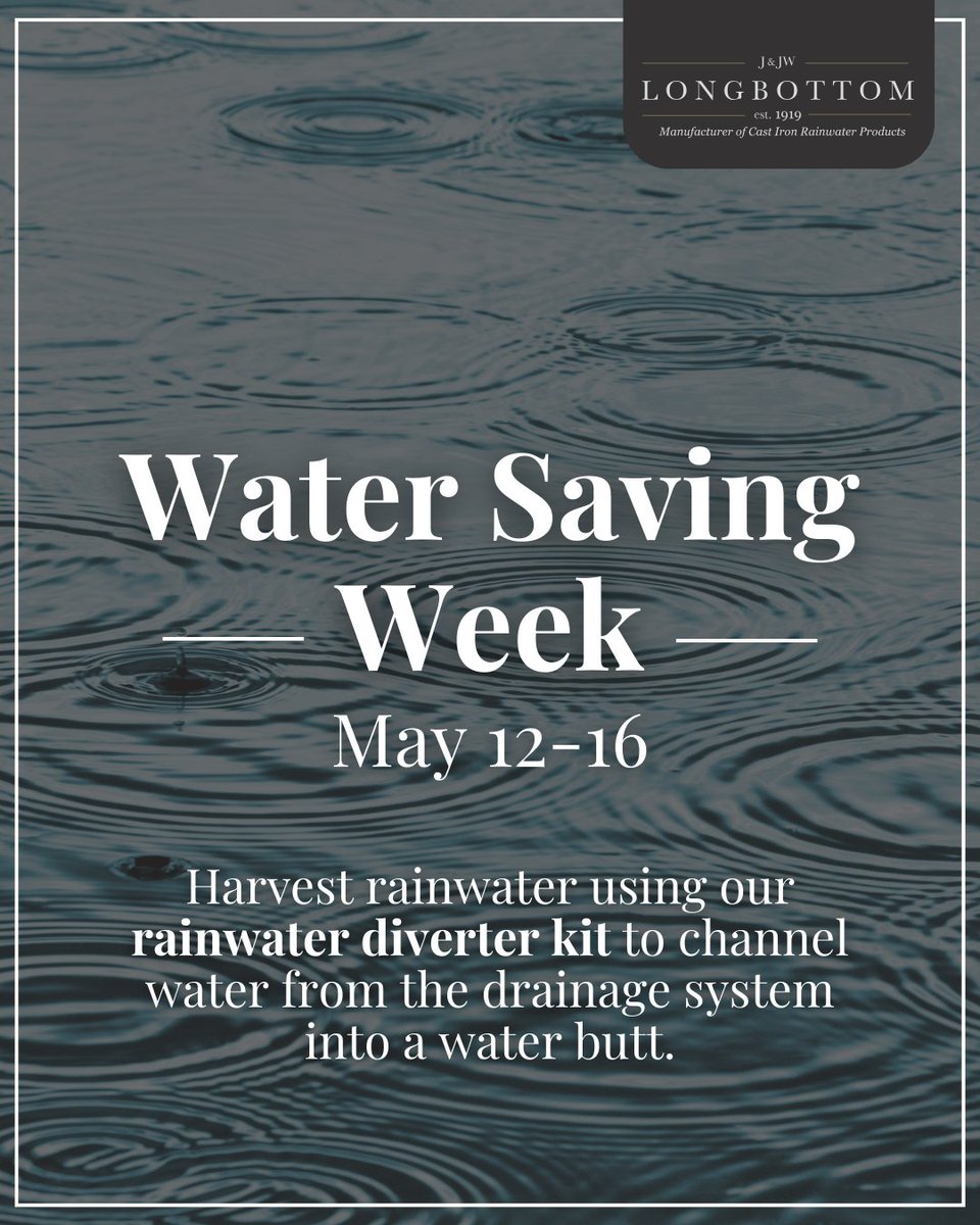 Water Saving Week May 12-16

After the driest early spring in 60 years, it's crucial to save water. Harvest rain with our diverter kit + water butt system.

Contact us for more information.
