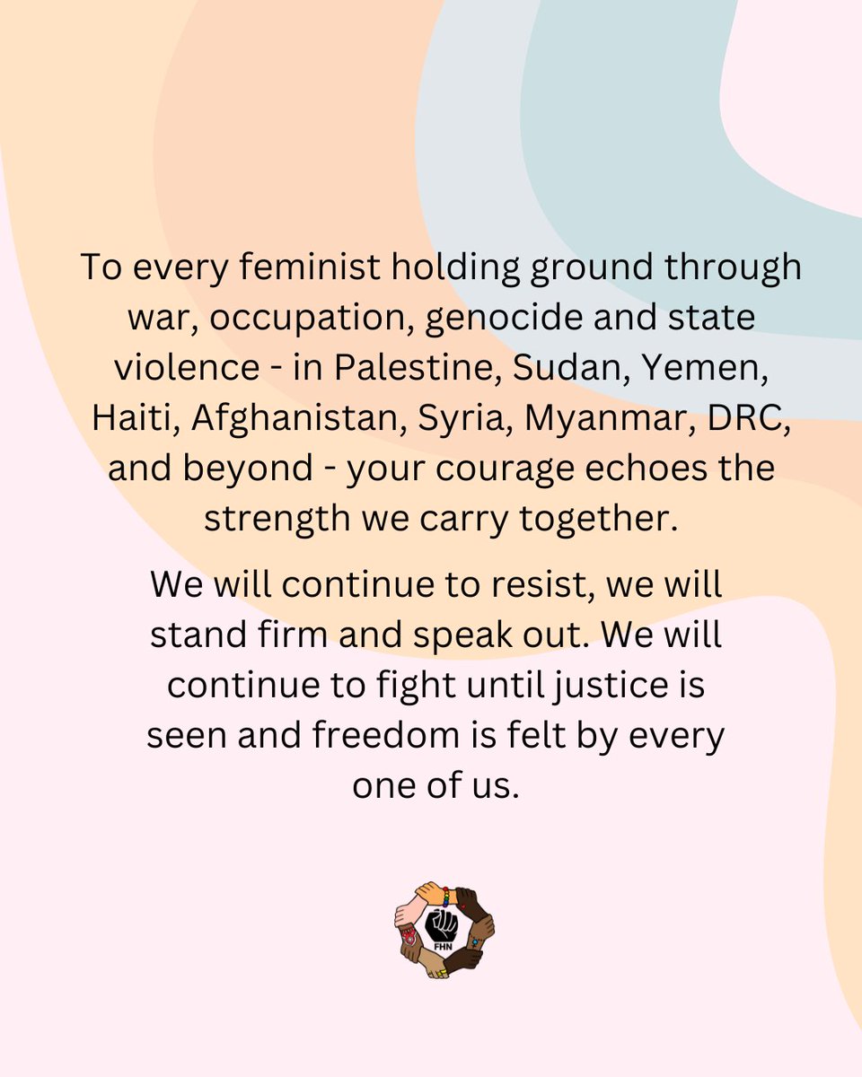 No act of resistance is too small. From Palestine to Sudan, every act of courage is a spark, and together, we are the fire. Our strength is in our collective defiance. From warzones to protest lines, we rise, we resist, we refuse to be silenced.
#FeministResistance #GlobalPower