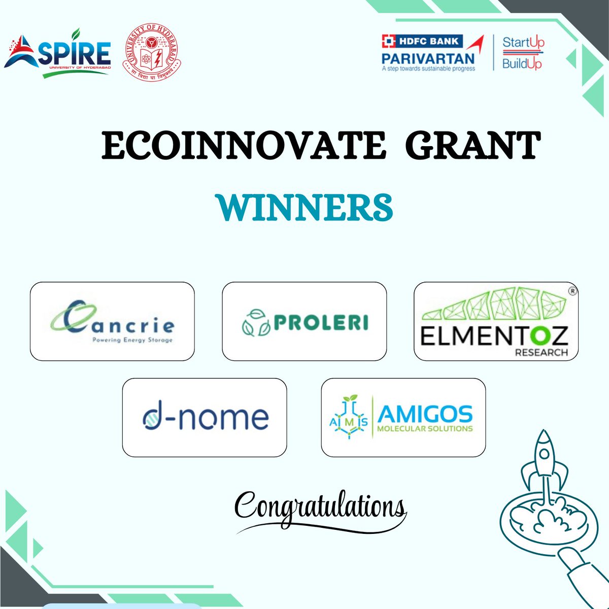Proleri has been selected for the EcoInnovate Grant, a joint initiative of HDFC Bank Parivartan and ASPIRE UoH to support early stage innovative solutions in smart proteins and sustainability.  🎉

#Proleri #SustainableFuture #LeafProtein